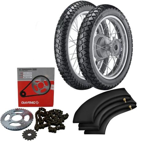 Kit Transmissão + Kit Pneu Biz 125 60/100-17 + 80/100-14 Tr300 Vipal - Vipal e dia-frag Menor preço em Kit Transmissão + Kit Pneu Biz 125 60/100-17 + 80/100-14 Tr300 Vipal - Vipal e dia-frag