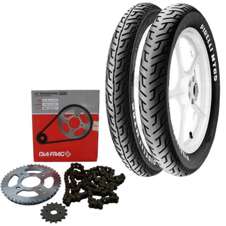 Kit Transmissão + Kit Pneu Factor 125 90/90-18 + 275-18 Mt65 Tl Pirelli - Pirelli e dia-frag Menor preço em Kit Transmissão + Kit Pneu Factor 125 90/90-18 + 275-18 Mt65 Tl Pirelli - Pirelli e dia-frag