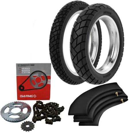 Kit Transmissão + Pneu Pop 100 250-17 + 80/100-14 R34 Rinaldi - Rinaldi e dia-frag Menor preço em Kit Transmissão + Pneu Pop 100 250-17 + 80/100-14 R34 Rinaldi - Rinaldi e dia-frag