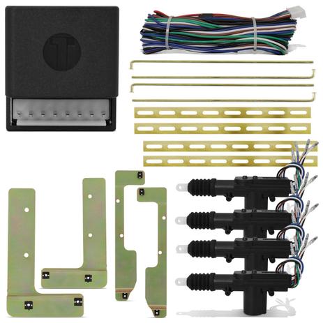 Menor preço em Kit Trava Elétrica Onix Novo Prisma 12 a 15 4P Dupla Serventia + Jogo Suportes - Tech one - luferma