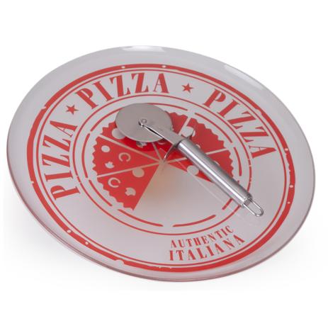 Kit Travessa de vidro para pizza 36cm 1 cortador de pizza - Shop quality Menor preço em Kit Travessa de vidro para pizza 36cm 1 cortador de pizza - Shop quality