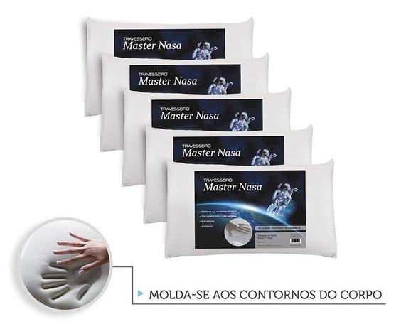 Kit Travesseiro Nasa 5 Pecas - Antialergico - Toque Macio - Master comfort Menor preço em Kit Travesseiro Nasa 5 Pecas - Antialergico - Toque Macio - Master comfort