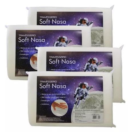 Kit Travesseiro Soft Nasa 4 Peças - Antialérgico Toque Macio Menor preço em Kit Travesseiro Soft Nasa 4 Peças - Antialérgico Toque Macio