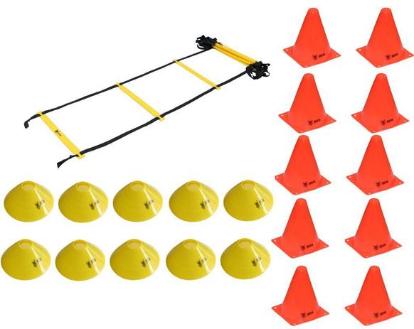 Kit Treinamento Funcional com Escada de Agilidade + Cones + Chapéu Chinês - ODIN FIT Menor preço em Kit Treinamento Funcional com Escada de Agilidade + Cones + Chapéu Chinês - ODIN FIT
