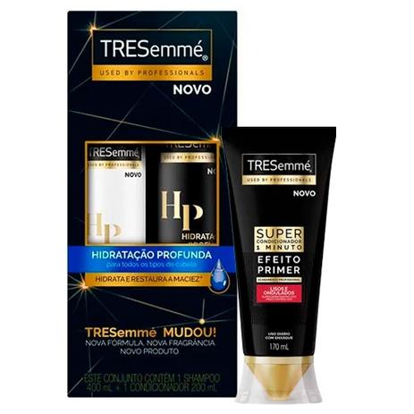 Kit Tresemme Hidratação Profunda Shampoo 400ml + Condicionador 200ml + Super Condicionador 1 Minuto Lisos e Ondulados 170ml Menor preço em Kit Tresemme Hidratação Profunda Shampoo 400ml + Condicionador 200ml + Super Condicionador 1 Minuto Lisos e Ondulados 170ml