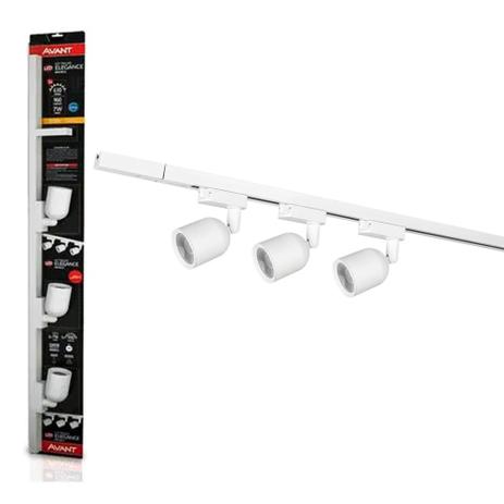 Kit Trilho LED com 3 Spots 7W Branco Elegance Avant 3000K Luz Amarela Menor preço em Kit Trilho LED com 3 Spots 7W Branco Elegance Avant 3000K Luz Amarela