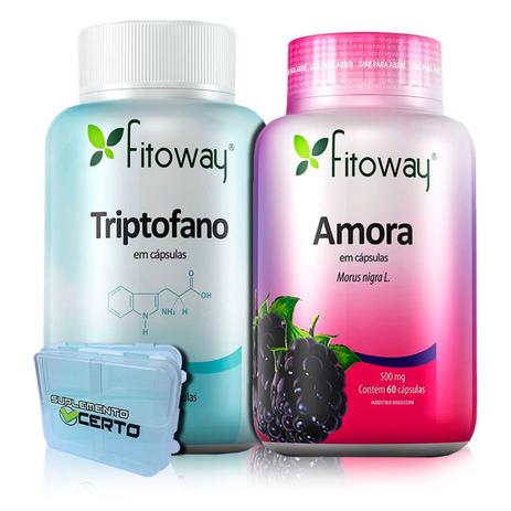 Kit Triptofano 30 Caps + Amora 60 Caps + Porta Caps - Fitoway Menor preço em Kit Triptofano 30 Caps + Amora 60 Caps + Porta Caps - Fitoway