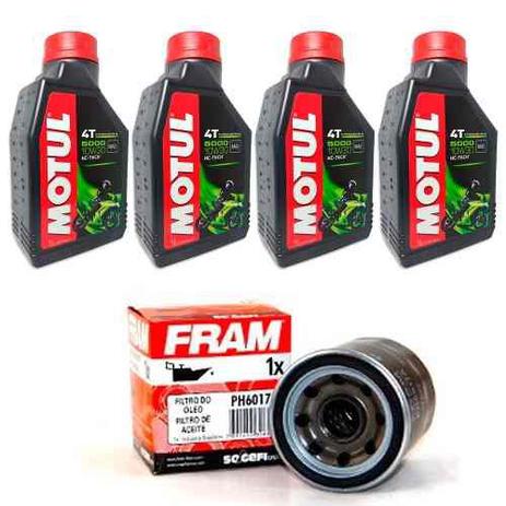 Kit Troca Oleo + Filtro Fram Honda Cb 650f Motul 5000 10w30 - Motul + Fram Menor preço em Kit Troca Oleo + Filtro Fram Honda Cb 650f Motul 5000 10w30 - Motul + Fram