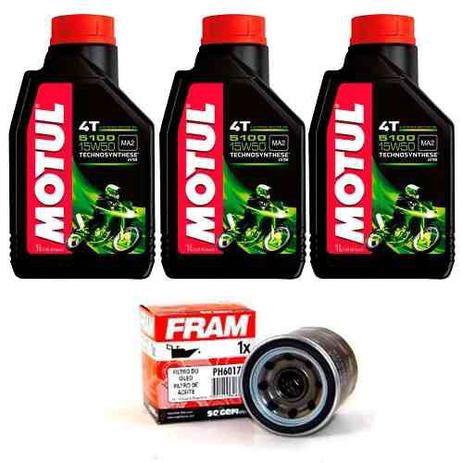Kit Troca Oleo + Filtro Fram Ninja 300 Z300 Motul 5100 15w50 - Motul + Fram Menor preço em Kit Troca Oleo + Filtro Fram Ninja 300 Z300 Motul 5100 15w50 - Motul + Fram
