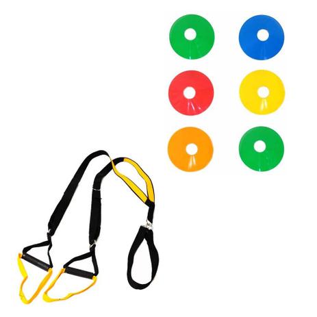 Kit TRX Fita de Suspensão e 6 Half Cone Colorido Agilidade - Natural fitness Menor preço em Kit TRX Fita de Suspensão e 6 Half Cone Colorido Agilidade - Natural fitness