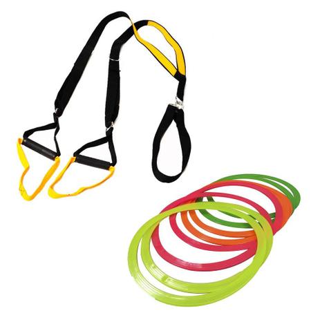 Kit TRX Fita de Suspensão e Circuito de Argolas De Agilidade - Natural fitness Menor preço em Kit TRX Fita de Suspensão e Circuito de Argolas De Agilidade - Natural fitness