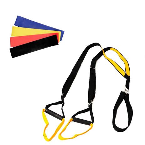 Kit TRX Fita de Suspensão e Kit Elásticos Mini Band Academia - Natural fitness Menor preço em Kit TRX Fita de Suspensão e Kit Elásticos Mini Band Academia - Natural fitness