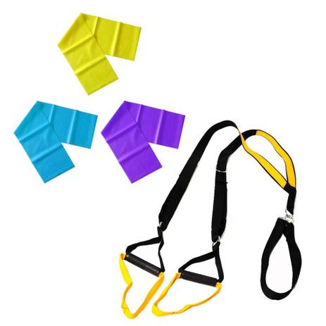 Kit TRX Fita de Suspensão e Kit Faixa Elástica Para Pilates - Natural fitness Menor preço em Kit TRX Fita de Suspensão e Kit Faixa Elástica Para Pilates - Natural fitness
