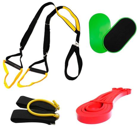 Kit TRX Fita Disco Deslizante Extensor Perna Super Band Leve - Natural fitness Menor preço em Kit TRX Fita Disco Deslizante Extensor Perna Super Band Leve - Natural fitness
