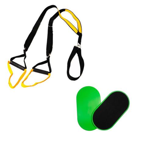 Kit TRX Fita Suspensão Academia e Disco de Deslizamento - Natural fitness Menor preço em Kit TRX Fita Suspensão Academia e Disco de Deslizamento - Natural fitness