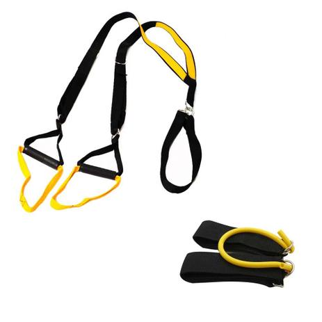 Kit TRX Fita Treinamento Suspenso e Elástico Extensor Perna - Natural fitness Menor preço em Kit TRX Fita Treinamento Suspenso e Elástico Extensor Perna - Natural fitness
