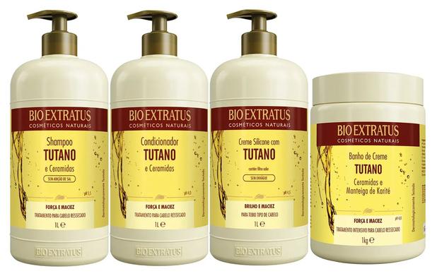 Kit Tutano e Ceramidas SH + Cond. + Creme Sil. 1Litro + Másc. 1 KG - Bio Extratus Menor preço em Kit Tutano e Ceramidas SH + Cond. + Creme Sil. 1Litro + Másc. 1 KG - Bio Extratus
