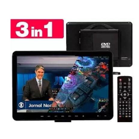 Kit tv full hd digital 3d com conversor integrado portatil 15,4 polegadas com dvd monitor mini com h - Knup Menor preço em Kit tv full hd digital 3d com conversor integrado portatil 15,4 polegadas com dvd monitor mini com h - Knup