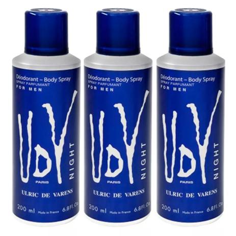 Kit Ulrich de Varens - 3x Body Spray UDV Night - Ulric de varens Menor preço em Kit Ulrich de Varens - 3x Body Spray UDV Night - Ulric de varens