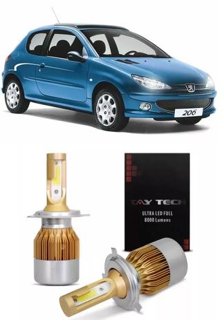 Kit Ultra Led Tay Tech Farol Alto/baixo Peugeot 206 H4 Menor preço em Kit Ultra Led Tay Tech Farol Alto/baixo Peugeot 206 H4