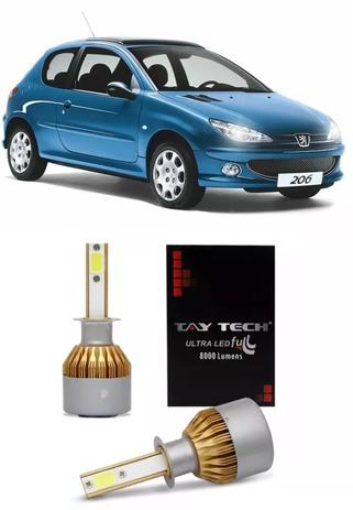 Kit Ultra Led Tay Tech Farol Duplo Alto Peugeot 206 H1 Menor preço em Kit Ultra Led Tay Tech Farol Duplo Alto Peugeot 206 H1