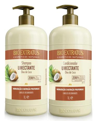 Kit Umectante Óleo de Coco Shampoo + Condicionador 1 Litro - Bio Extratus Menor preço em Kit Umectante Óleo de Coco Shampoo + Condicionador 1 Litro - Bio Extratus