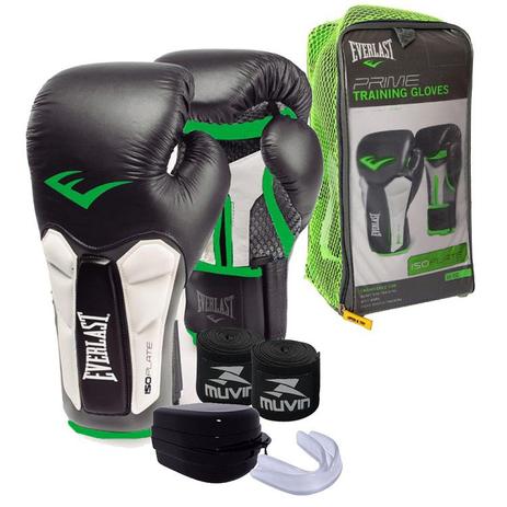 Kit UNISSEX PROFISSIONAL - Boxe / Muay Thai / Kickboxing - Luva 14 Oz ELITE PRIME EVERLAST + bandagem + protetor bucal Menor preço em Kit UNISSEX PROFISSIONAL - Boxe / Muay Thai / Kickboxing - Luva 14 Oz ELITE PRIME EVERLAST + bandagem + protetor bucal