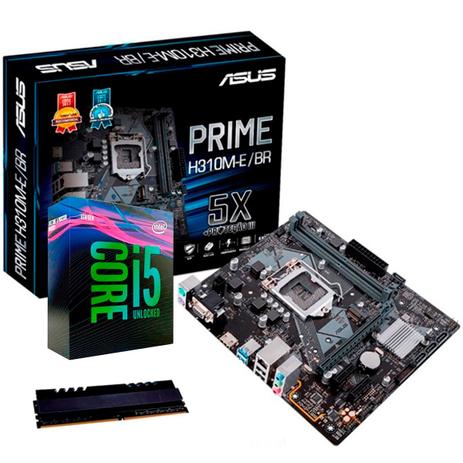 Kit Upgrade Intel Core i5 9400F + Asus PRIME H310M-E/BR + Memória 8GB DDR4 - Oficina dos bits Menor preço em Kit Upgrade Intel Core i5 9400F + Asus PRIME H310M-E/BR + Memória 8GB DDR4 - Oficina dos bits