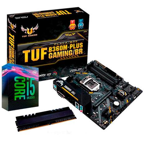 Kit Upgrade Intel Core i5 9400F + TUF B360M-PLUS GAMINGBR + Memória 8GB DDR4 - Oficina dos Bits Menor preço em Kit Upgrade Intel Core i5 9400F + TUF B360M-PLUS GAMINGBR + Memória 8GB DDR4 - Oficina dos Bits