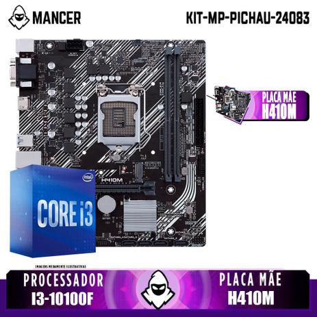 Kit Upgrade, Intel I3-10100F + H410M - Mancer Menor preço em Kit Upgrade, Intel I3-10100F + H410M - Mancer