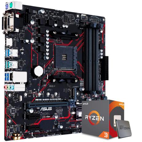 Kit Upgrade Placa mãe Prime ASUS B450M-Gaming/BR AMD AM4, Processador AMD Ryzen 3 3200G 4.0Ghz - Skill Gaming Menor preço em Kit Upgrade Placa mãe Prime ASUS B450M-Gaming/BR AMD AM4, Processador AMD Ryzen 3 3200G 4.0Ghz - Skill Gaming
