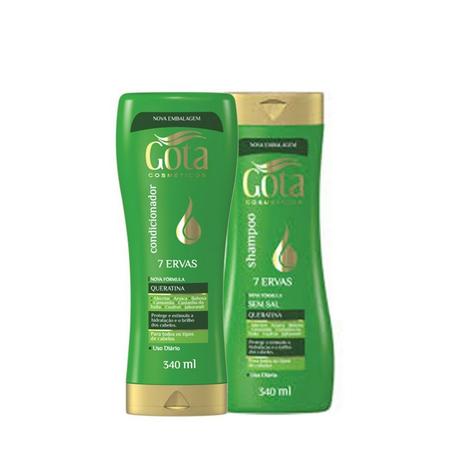 Kit Uso Diario Gota Sh+Cond 7 Ervas 340ml - Gota dourada Menor preço em Kit Uso Diario Gota Sh+Cond 7 Ervas 340ml - Gota dourada