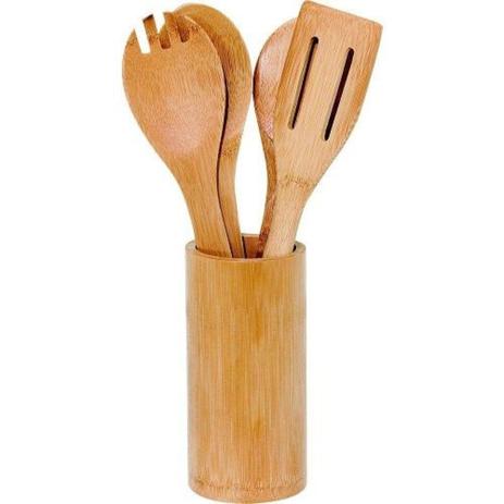 Kit Utensílios Bambu Ecokitchen 5 Peças 5482 - Mimo Style Menor preço em Kit Utensílios Bambu Ecokitchen 5 Peças 5482 - Mimo Style