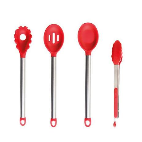 Kit Utensílios Cozinha Vermelho Talheres Silicone 4 Peças - Mta é boa?
