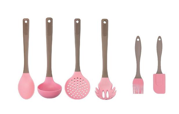 Kit Utensílios Silicone Rosa 6 Pç Espátula+ Conch+ 2 Colher - Art house Menor preço em Kit Utensílios Silicone Rosa 6 Pç Espátula+ Conch+ 2 Colher - Art house