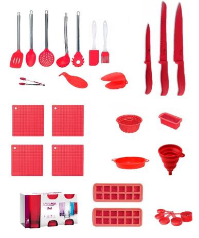 Kit Utensílios Vermelho 25 Pçs Cozinha Completa - Clink é boa?