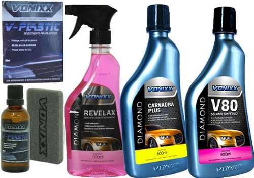 Kit V-plastic Vitrificador + Revelax + Carnauba + Selantev80 - Vonixx Menor preço em Kit V-plastic Vitrificador + Revelax + Carnauba + Selantev80 - Vonixx