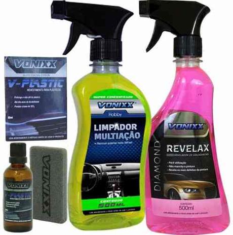 Kit V-plastic Vitrificador + Revelax + Multiacao Carros - Vonixx Menor preço em Kit V-plastic Vitrificador + Revelax + Multiacao Carros - Vonixx
