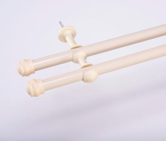 Kit Varão Duplo para Cortina 2 Metros 19mm - Bege - De Casa Enxovais Menor preço em Kit Varão Duplo para Cortina 2 Metros 19mm - Bege - De Casa Enxovais