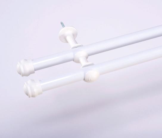 Kit Varão Duplo para Cortina 2 Metros 19mm - Branco - De Casa Enxovais Menor preço em Kit Varão Duplo para Cortina 2 Metros 19mm - Branco - De Casa Enxovais