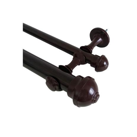 Kit Varão para Cortina Duplo 19/28mm Tabaco 3 Metros - Perfitec Menor preço em Kit Varão para Cortina Duplo 19/28mm Tabaco 3 Metros - Perfitec