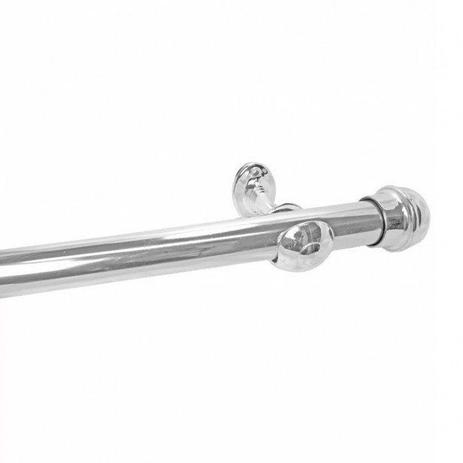 Kit Varão simples de 2,0 Metros Fino para Cortina 19 mm Cromado Utilimark Menor preço em Kit Varão simples de 2,0 Metros Fino para Cortina 19 mm Cromado Utilimark