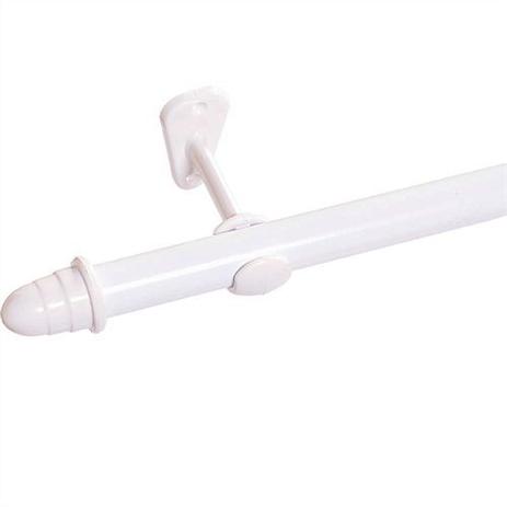Menor preço em Kit Varão + suporte  2,5 Metros para Cortina 28mm Simples Branco - Utilimark