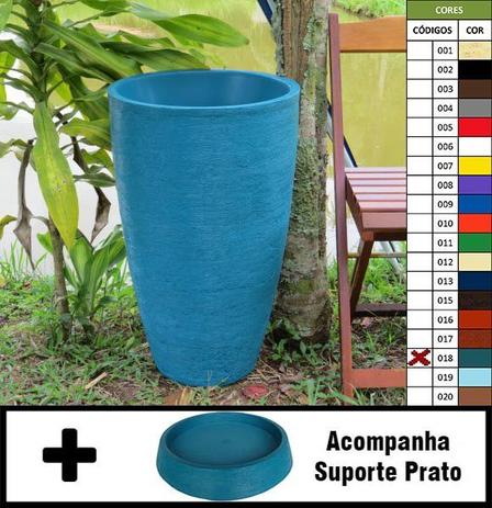 Kit Vaso Planta + Prato 65x40 Oval Moderno Polietileno - Bgplasticos Menor preço em Kit Vaso Planta + Prato 65x40 Oval Moderno Polietileno - Bgplasticos
