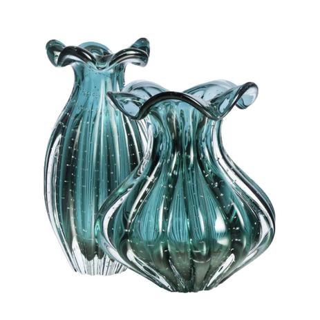 Kit Vasos de Murano Trouxinha São Marcos - Cristal Verde Esmeralda (2 Peças) Menor preço em Kit Vasos de Murano Trouxinha São Marcos - Cristal Verde Esmeralda (2 Peças)