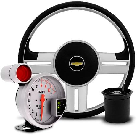 Kit velocimetro cinza + volante rallye corsa hatch 2002 a 2012 - Sp acessórios Menor preço em Kit velocimetro cinza + volante rallye corsa hatch 2002 a 2012 - Sp acessórios