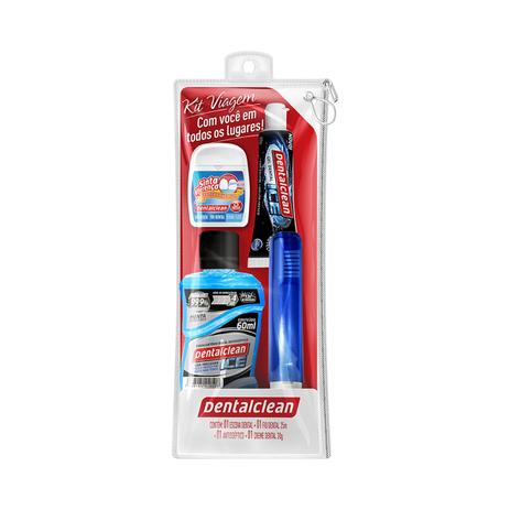 Kit viagem adulto dentalclean - escova + fio d + antis + creme d - Dental clean Menor preço em Kit viagem adulto dentalclean - escova + fio d + antis + creme d - Dental clean