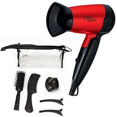Kit Viagem Secador Mini 1500 1200W Vermelho Lizz Menor preço em Kit Viagem Secador Mini 1500 1200W Vermelho Lizz