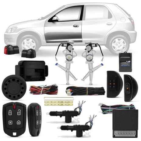 Kit Vidro Elétrico Celta 02 a 15 Prisma 06 a 12 Sensorizado + Alarme Pósitron e Trava Elétrica - Prime Menor preço em Kit Vidro Elétrico Celta 02 a 15 Prisma 06 a 12 Sensorizado + Alarme Pósitron e Trava Elétrica - Prime