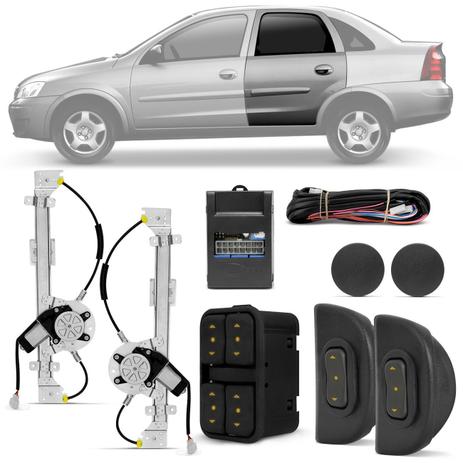 Kit Vidro Elétrico Chevrolet Corsa Hatch Sedan 2003 A 2012 Traseiro Sensorizado - Dial Menor preço em Kit Vidro Elétrico Chevrolet Corsa Hatch Sedan 2003 A 2012 Traseiro Sensorizado - Dial